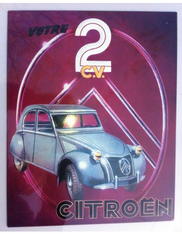 Plaque en tôle emboutie Votre 2cv  Citroën
