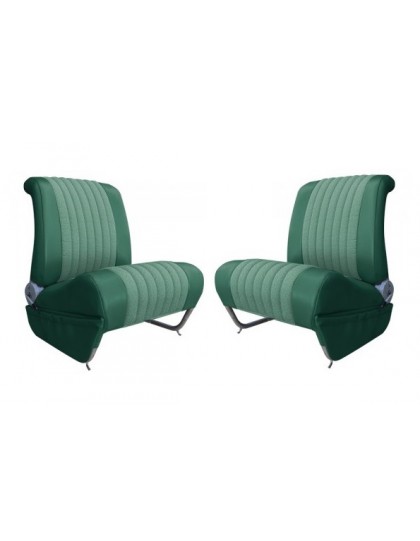 Garnitures de siège avant gauche + droit Ami 6 Club en tissu diamanté vert et skai vert