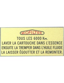 Autocollant Miofiltre pour filtre à air 2cv  Livraison offerte en France continentale