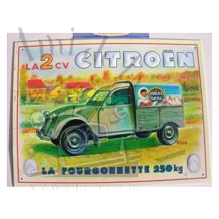 Tôle sérigraphiée 2CV Fourgonnette