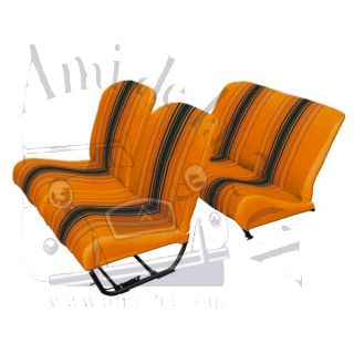 Ensemble de garnitures de siège dossier symétrique rayé orange