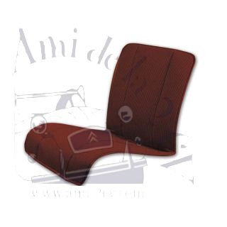 Ensemble de quatre garnitures de siège type bayadère marron 2cv assise renforcée*