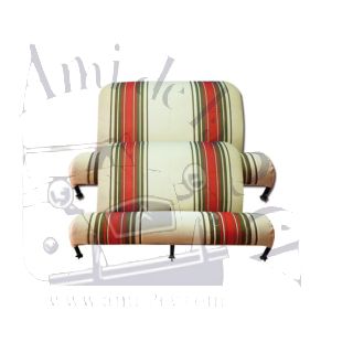 Ensemble de banquettes 2CV Dyane beige rayé rouge