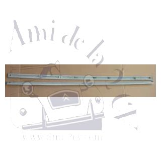 Paire de joncs de pare chocs trapezoidaux avant + arrière 2cv gris origine