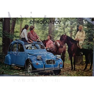 Affiche publicitaire 2cv club bleu Myosotis