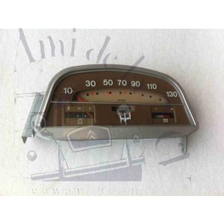 Compteur marron occasion 2cv6 Club Veglia gradué de 10 à 130 km/h