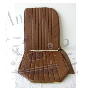 Garniture de siège gauche targa marron, dossier asymétrique pour 2cv et Dyane