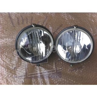 Paire de phares Ducellier Isoroute neufs d'époque avec cuvelage