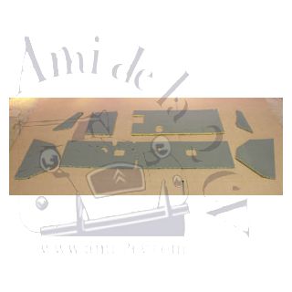 Garniture de planche de bord grise 7 pièces 2CV AZA/AZAM