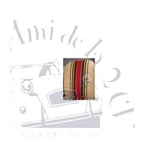 Tissu rayé beige et rouge 2cv 1981
