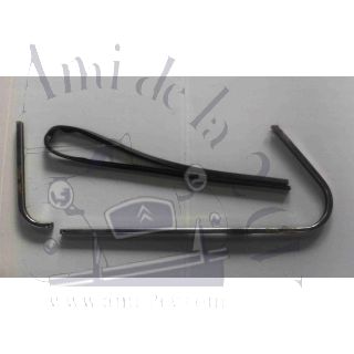 Encadrement inox de glace basculante 2CV gauche avec joint caoutchouc