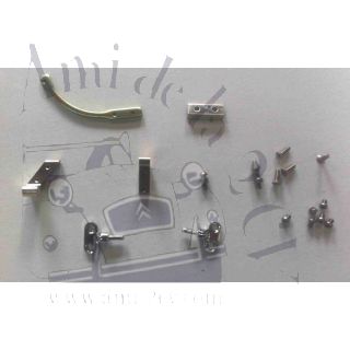 Ensemble fixation encadrement de vitre gauche 2CV + tétons de verrouillage