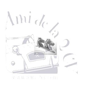 Motif deux têtes de cheval alignées à monter sur sur le capot de la 2cv