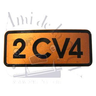 Autocollant 2CV 4 doré