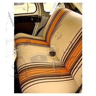 Tissu rayé beige et orange 2cv 1979