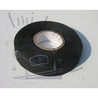 Ruban isolant autocollant en tresse coton noire pour refaire les faisceaux électriques 25 m largeur 19mm