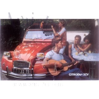 Affiche 2cv orange Ténéré avec le Perroquet