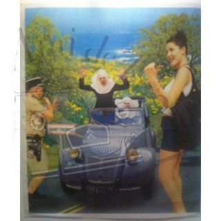 Affiche 2cv Saint Tropez