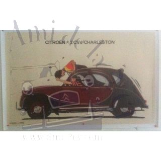 Affiche 2cv Charleston rouge série limitée