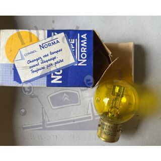 Ampoule de phare jaune 6 volts à baïonnette, 40/45W origine stock d'époque