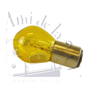 Ampoule jaune baïonnette 6 volts monofilament 35 Watts 2 ergots