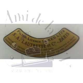 Autocollant en demi cercle pour filtre à air Lautrette licence Vokes
