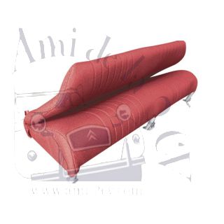 Option banquette arrière rabattable pour 2cv Azam Enac en tissus diamanté rouge à commander en plus d'un jeu de garnitures complet