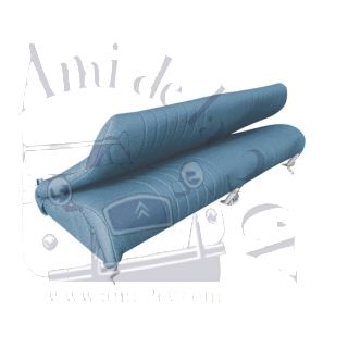 Option garniture de banquette arrière pliable diamanté bleue 2cv AZAM à commander en plus d'un ensemble complet de garnitures