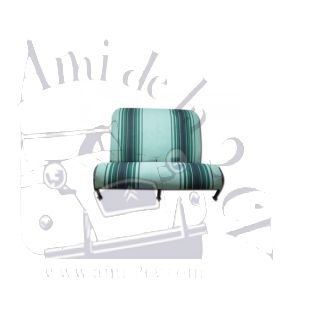 Option garniture de banquette arrière pliable Dyane rayé vert à commander en plus d'un ensemble de garnitures complet
