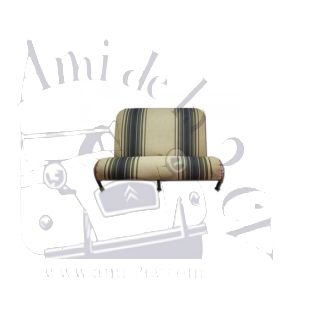 Option garniture de banquette arrière pliable Dyane rayé marron à commander en plus d'un ensemble de garnitures complet SUR COMMANDE