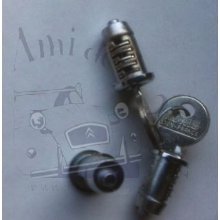 Jeu de 3 barillet de porte 2cv avec 2 clés