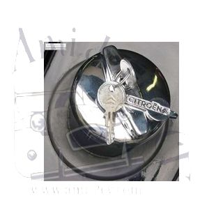 Bouchon de réservoir chromé à clé avec Logo pour 2cv Dyane Méhari Ami diamètre 55 mm 2cv depuis 1954 Traction depuis Juillet 1952