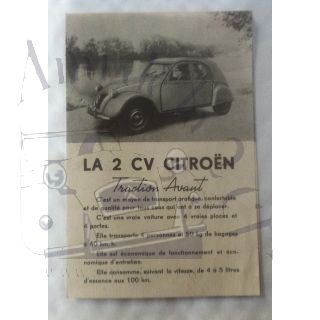 Brochure de présentation de la 2cv en 1948