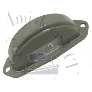 Cabochon d'éclairage de plaque 2cv demi lune gris.