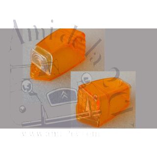 Cabochon nu trapezoidal de clignotant sur custode orange 2cv AZAM et AZA