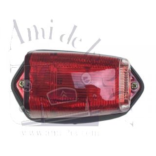 Clignotant rouge complet trapézoidal sur custode 2cv