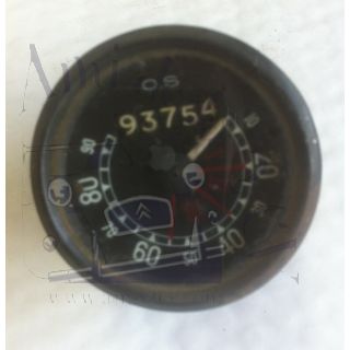 Compteur de vitesse 2cv marque OS gradué de 10 à 90 km/h verre plat pièce d'occasion