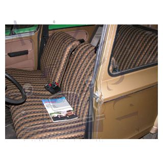 Tissu médaillé brun Dyane 1977