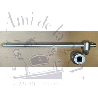 Douille de 44 avec sa poignée pour le démontage de l'écrou de 44 du tambour arrière 2cv et dérivés