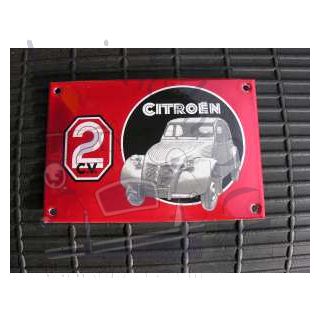 Plaque émaillée 2cv rouge et noire,100X150mm de multiples idées cadeaux 2cv dans notre rubrique librairie et cadeaux.