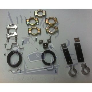 Ensemble montage échappement 2cv avec colliers étanches