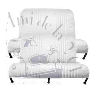 Ensemble de garniture de banquette avant + arrière en skai blanc