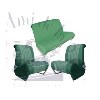 Ensemble de garnitures de sièges avant et banquette arrière fixe pour Ami6 Club diamanté vert