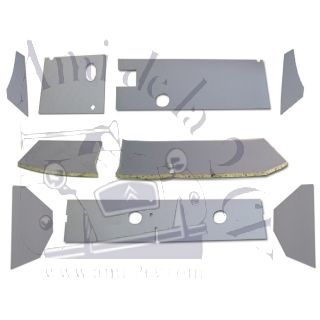 Ensemble de garnitures de table de bord gris pour 2cv entre Septembre 1956 et juin 1959