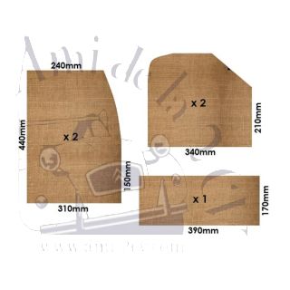 Ensemble de sommiers de banquette arrière pour Ami 6 en jute