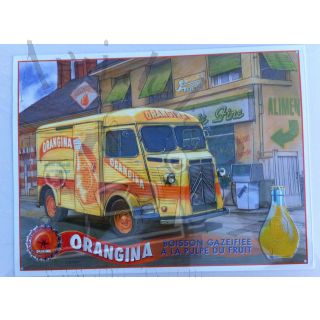 Tôle emboutie sérigraphiée HY Orangina 40x 30 cm