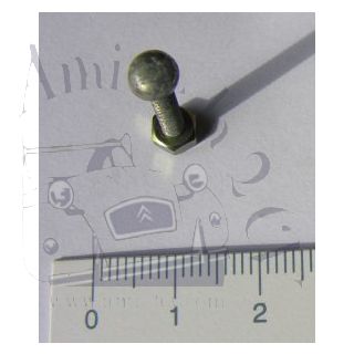 Vis + écrou de maintien du jonc de calandre 2cv pour capot 23 nervures stock d'origine