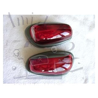 Paire de Cabochons de clignotants gris foncé 2cv