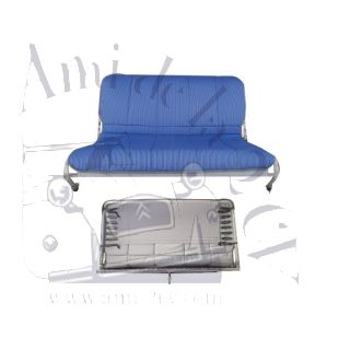 Jeu de bayadère renforcé bleu pour banquette arrière pliable 2cv enac
