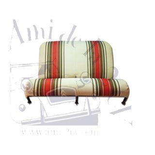 Garniture de banquette arrière rabattable Dyane rayé beige et rouge